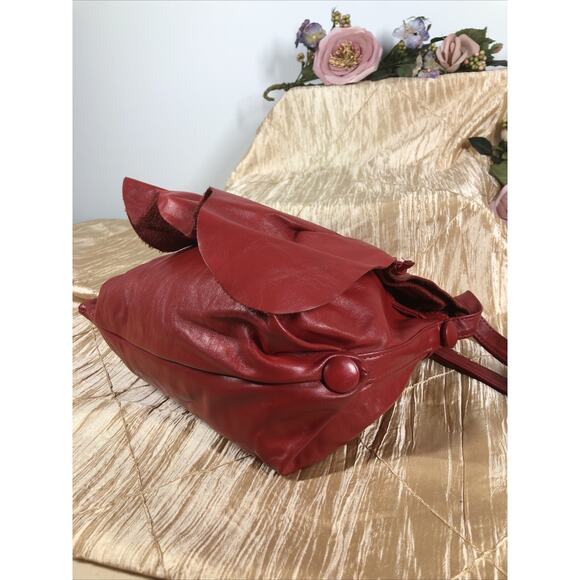 Chanta Women Fancy Red Genuine Leather Crossbody Messenger Handbag Whimsigoth - Picture 7 of 10